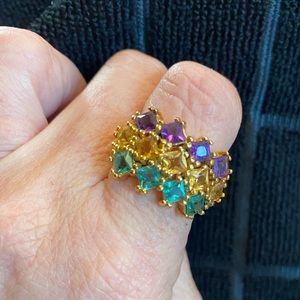 Vintage 3 color fashion / cocktail ring size 8
